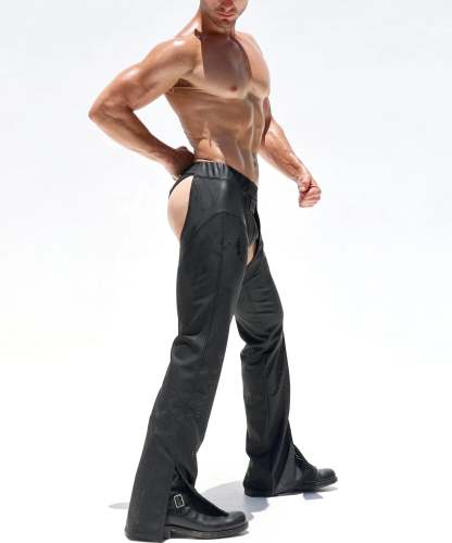 Edgy Black Cut-Out Chaps by Mysteryglove