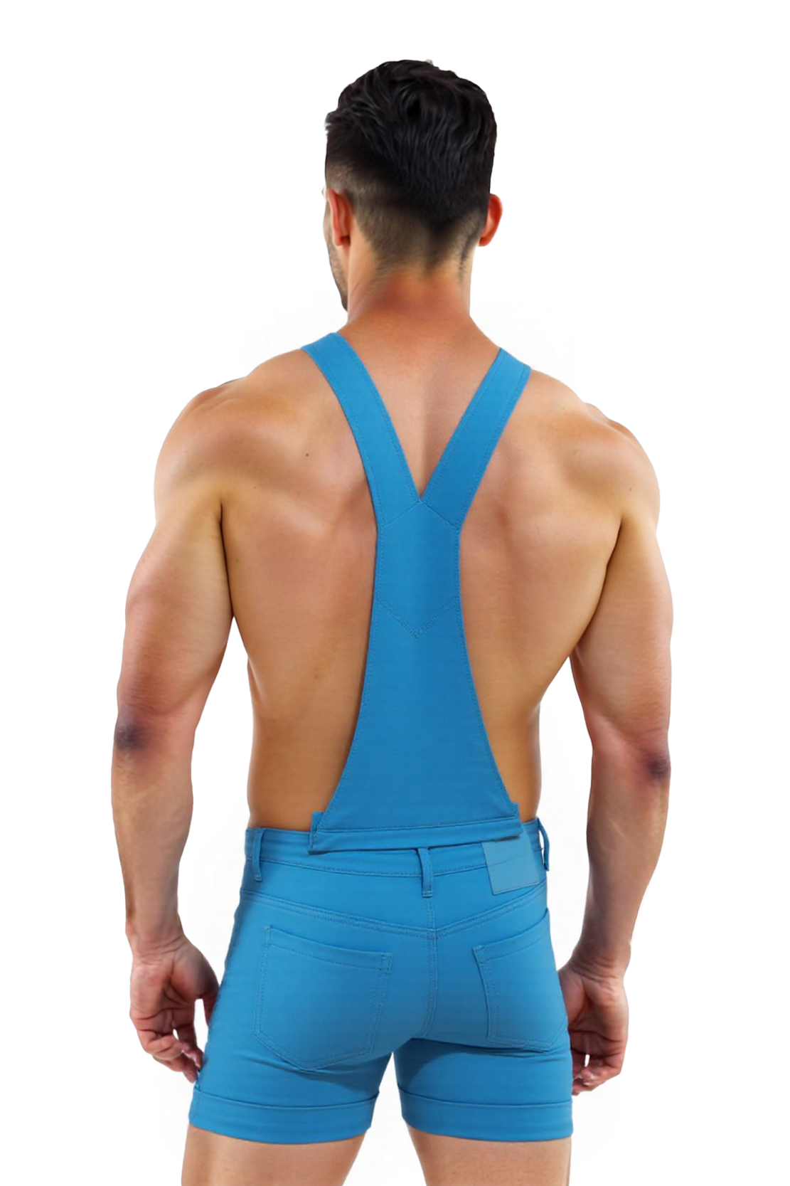 Joylgbt Snap-On Suspender Outfit – Versatile Blue Shorts with Removable Front Panel