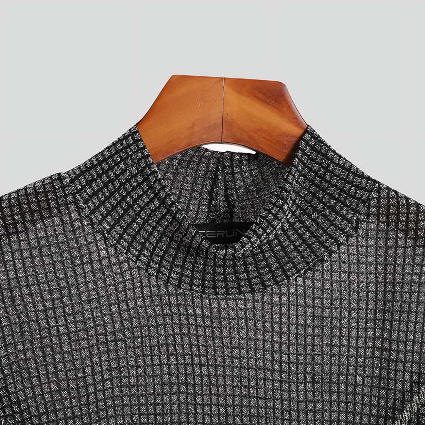 Men's Fringed Glitter Triangle Turtleneck Cape Cloak for Evening Club Party
