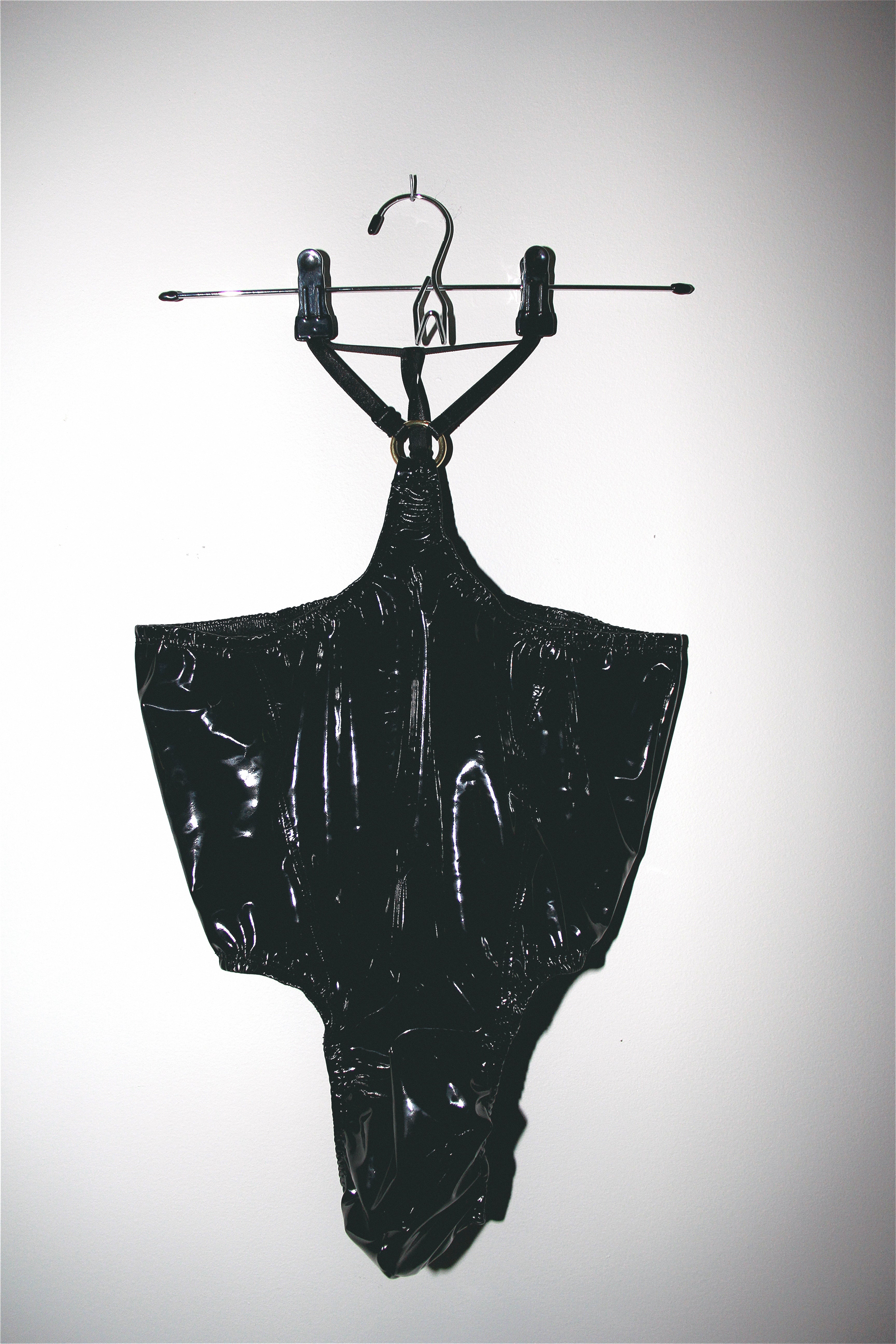 Black PU Leather PopArt Daddy Slinger Bodysuit