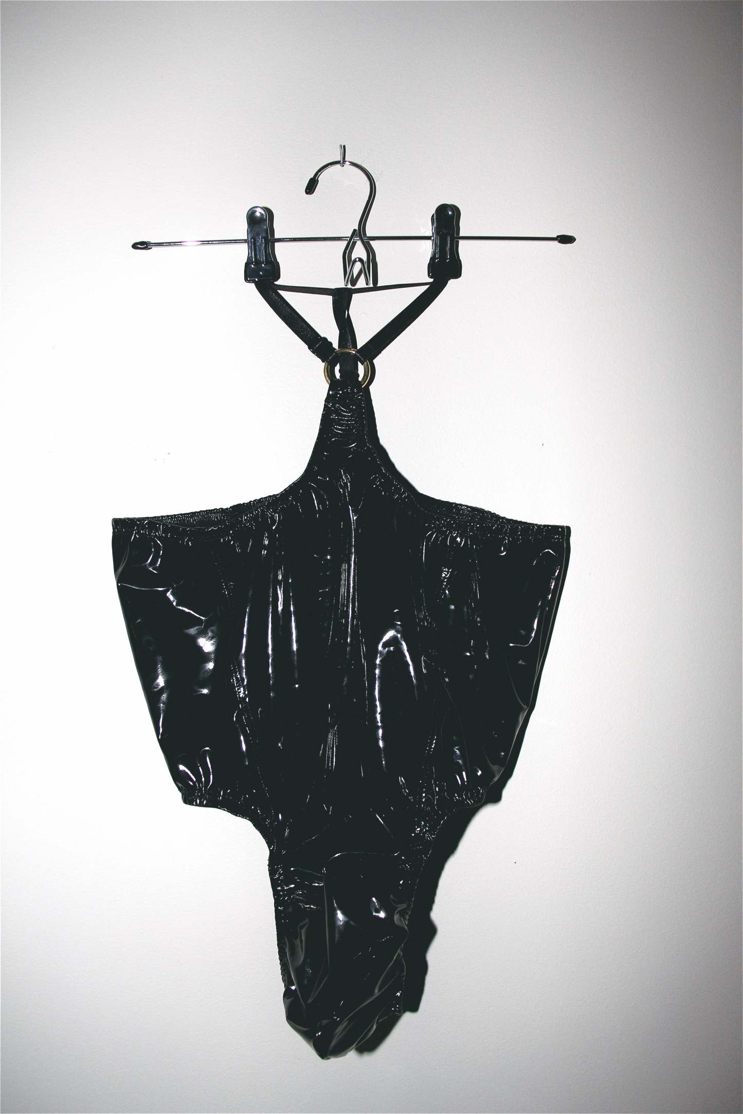 Black PU Leather PopArt Daddy Slinger Bodysuit