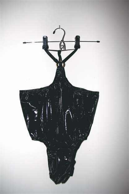 Black PU Leather PopArt Daddy Slinger Bodysuit