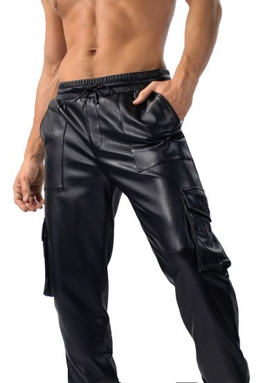 Luxury Meets Utility: Faux Leather Cargo Joggers