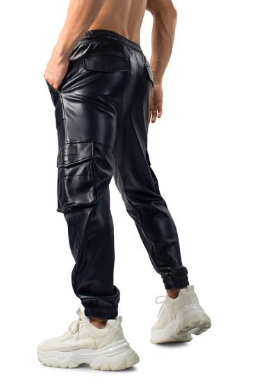 Luxury Meets Utility: Faux Leather Cargo Joggers