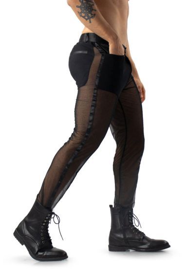 Transparent Mesh Tuxedo Pants – Bold & Elegant Design