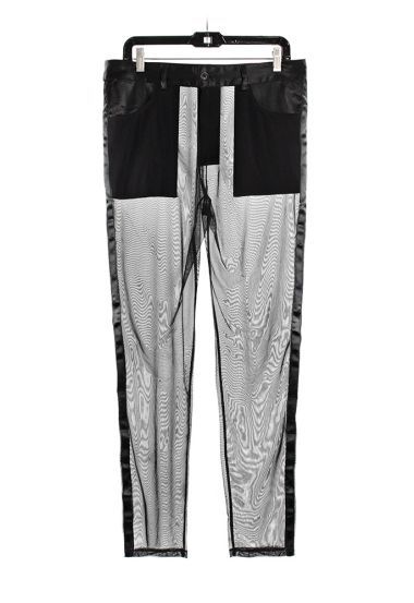 Transparent Mesh Tuxedo Pants – Bold & Elegant Design