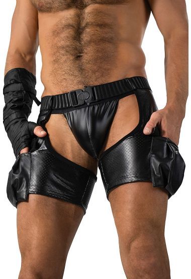 VINYL CARGO SHORT CHAPS