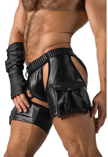 VINYL CARGO SHORT CHAPS