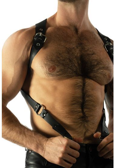 Rubber Shoulder Harness with Hooks for an Edgy and Functional Style