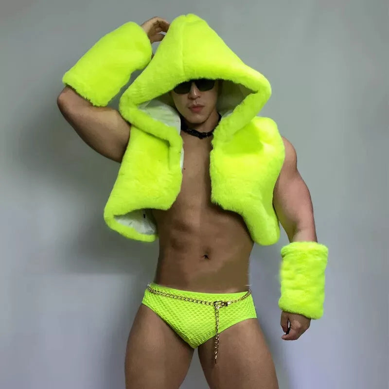 2024 Men's Plush Bikini Carnival Performance Costumes