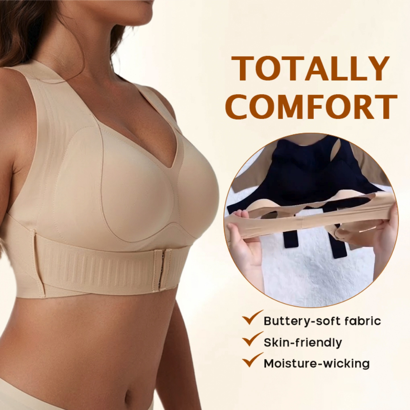 Pay 1 Get 3 - Cross Back Front Closure Wireless Posture Support Bra
