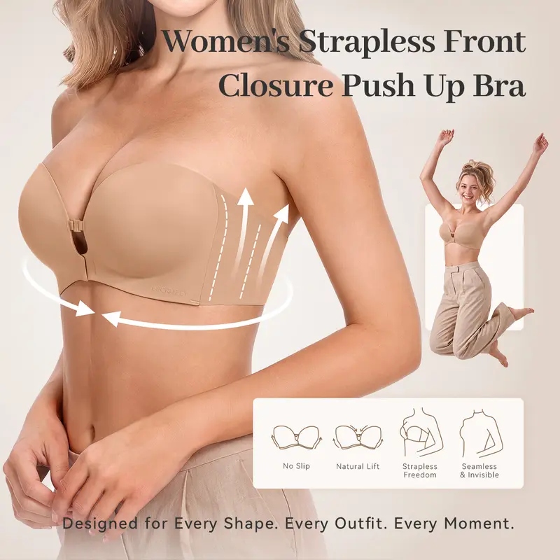 Pay 1 Get 2 - Women's Strapless Front Closure Bra