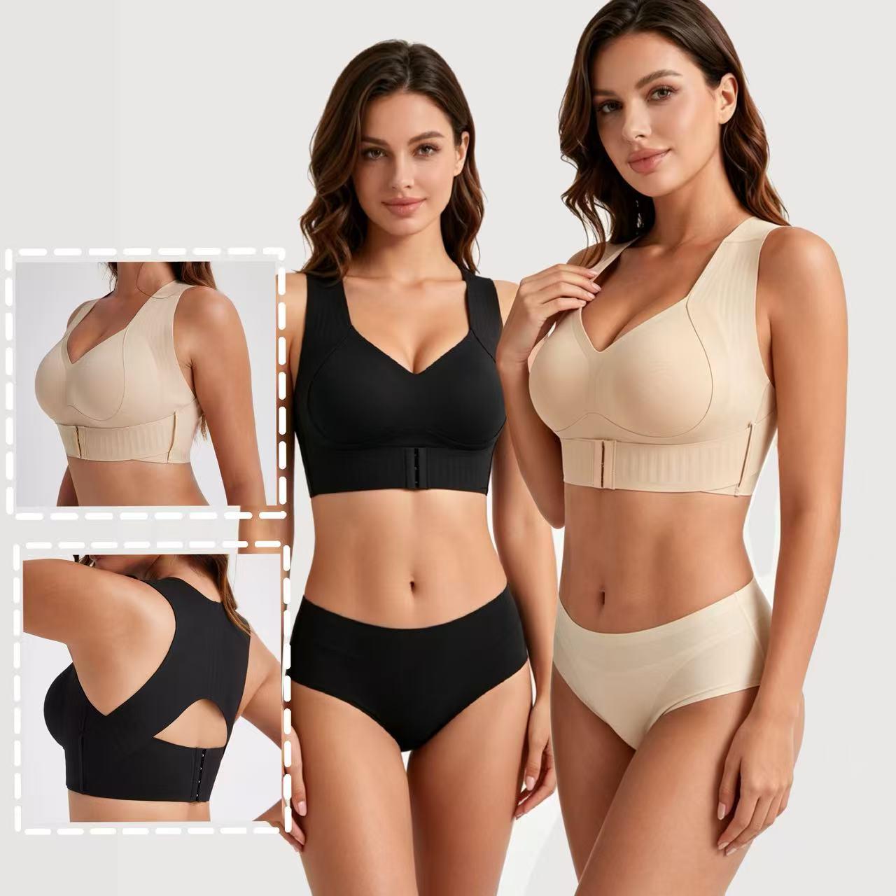 Posture Bra, women&rsquo;s beige wireless bra, soft breathable non-removable molded cups, yoga fitness sportswear for gym and daily training, summer vibes bra Soft Comfy Bra Seamless Shaping Bras push up bra bras for women minimizer bra jelly bra
