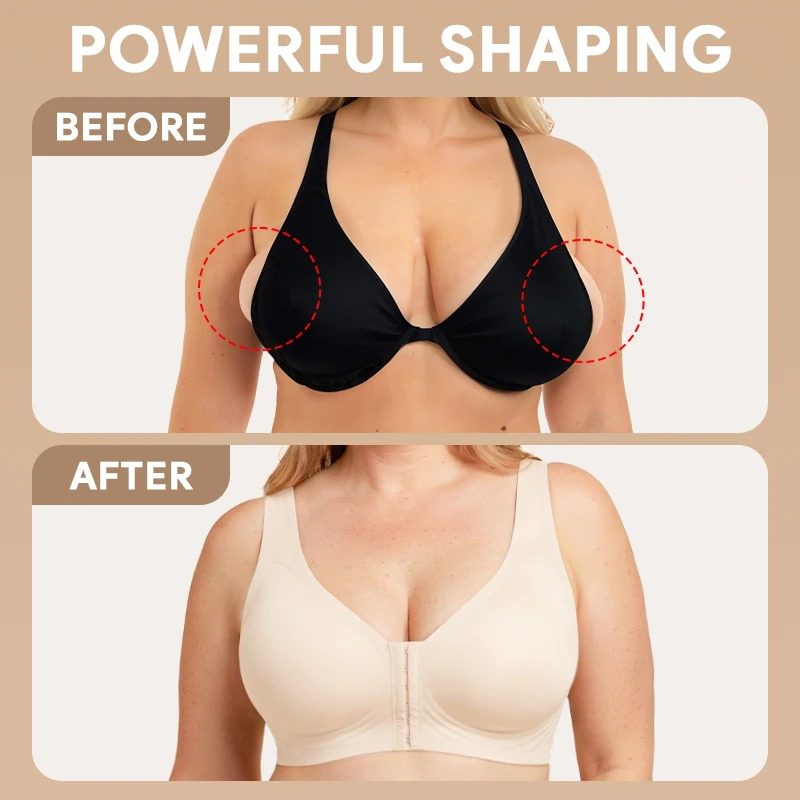 Pay 1 Get 3 - Seamless Front Buckle Cross Back Shaping Bra For Seniors