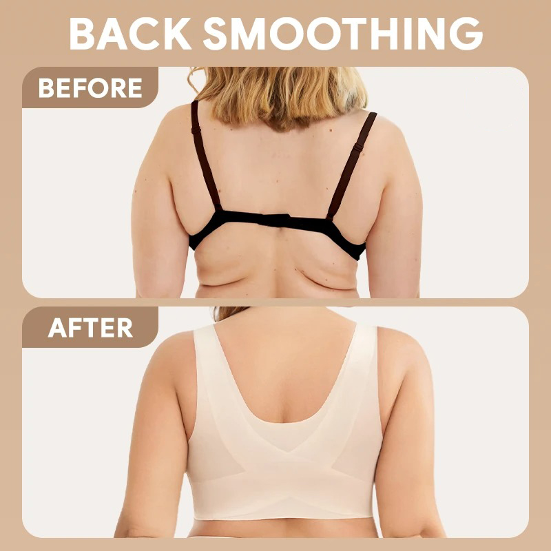 Pay 1 Get 3 - Seamless Front Buckle Cross Back Shaping Bra For Seniors