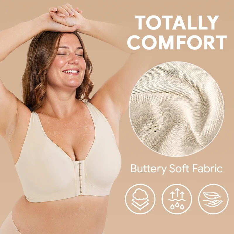 Pay 1 Get 3 - Seamless Front Buckle Cross Back Shaping Bra For Seniors