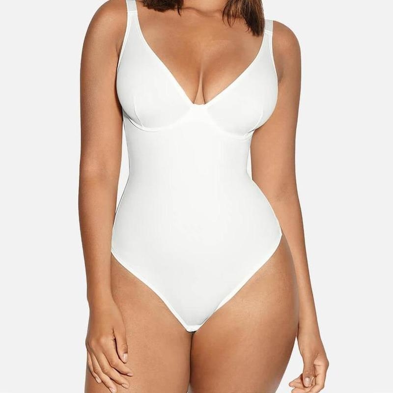 Pay 1 Get 2 - Women V-Neck Bodysuit Thong Shapewear