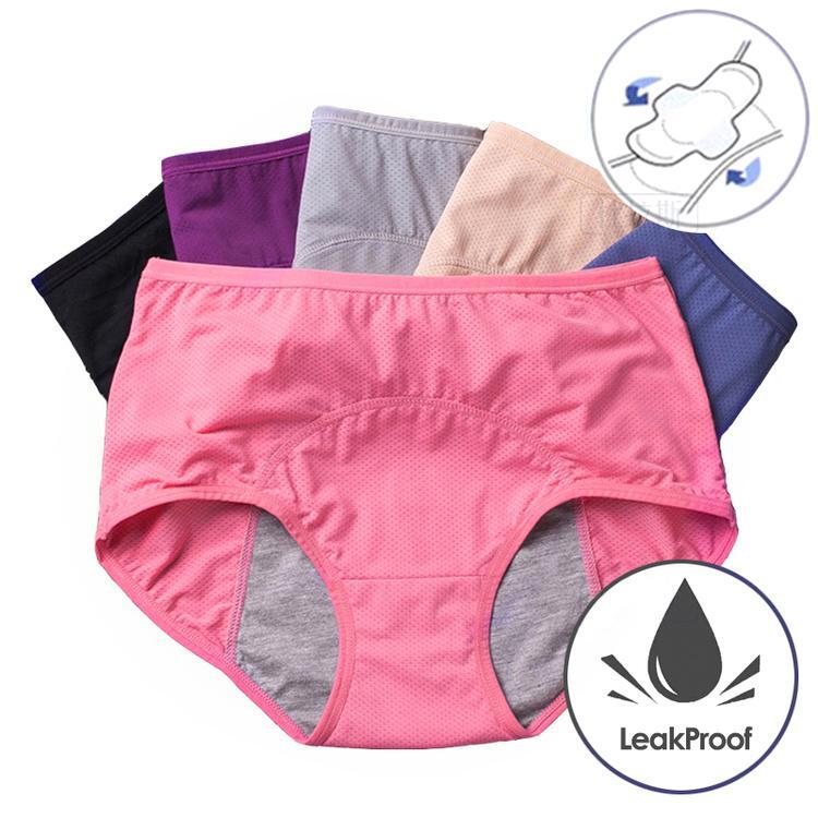 6 Pcs ! Plus Size Leak Proof Protective High Waist Panties/L-8XL
