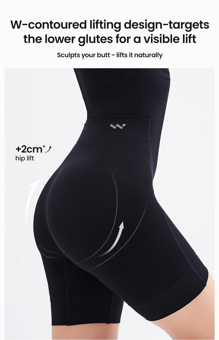 (KakaPeople Easy-Off Bodysuit) Tummy Control Butt Lifter Faja Bodysuit, Back Support Scrunch Back Open Design, Postpartum Recovery Full Body Shaper with Cotton Gusset, Colombian Fajas Everyday Wear for Women