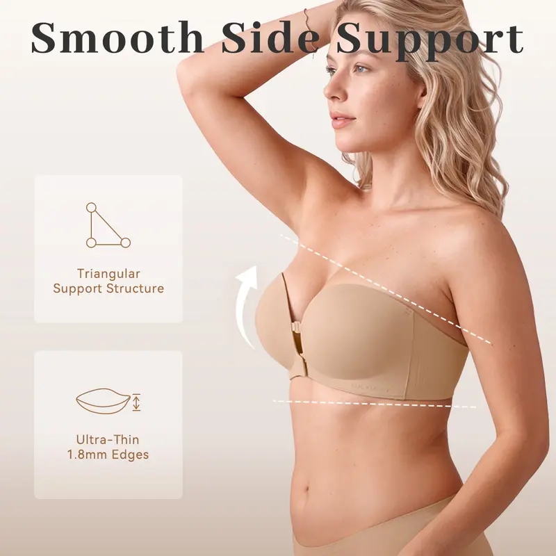 Pay 1 Get 2 - Women's Strapless Front Closure Bra