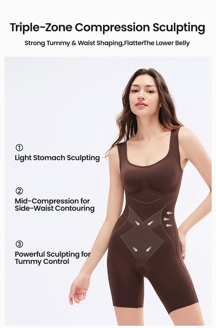 (KakaPeople Easy-Off Bodysuit) Tummy Control Butt Lifter Faja Bodysuit, Back Support Scrunch Back Open Design, Postpartum Recovery Full Body Shaper with Cotton Gusset, Colombian Fajas Everyday Wear for Women