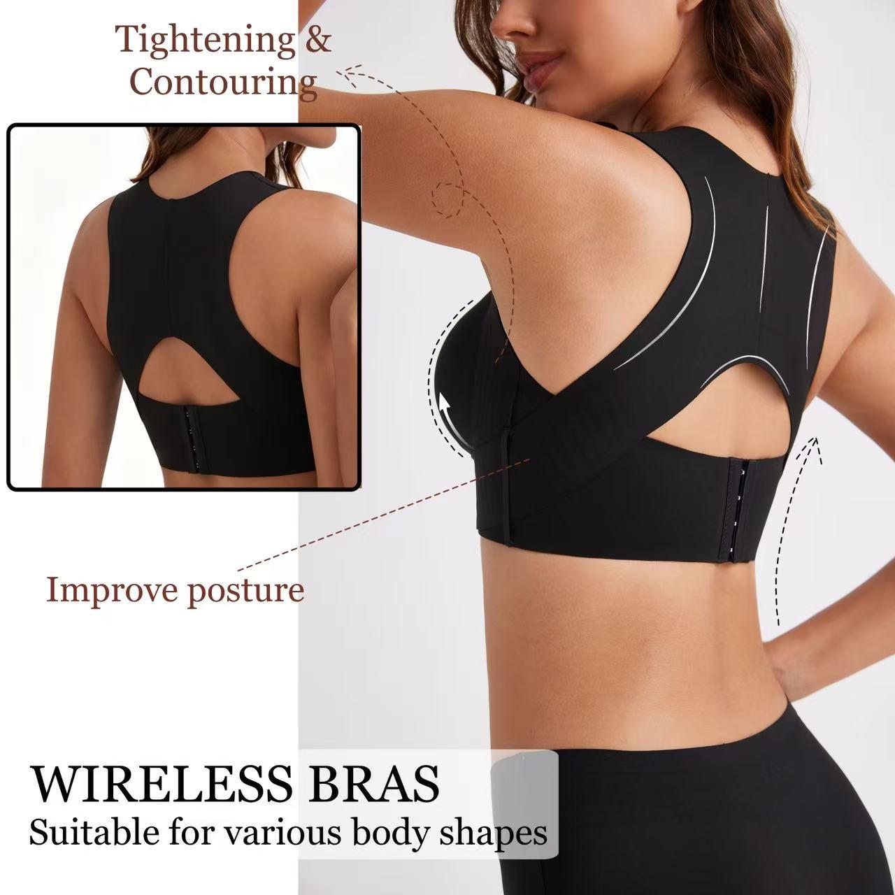 Posture Bra, women&rsquo;s beige wireless bra, soft breathable non-removable molded cups, yoga fitness sportswear for gym and daily training, summer vibes bra Soft Comfy Bra Seamless Shaping Bras push up bra bras for women minimizer bra jelly bra