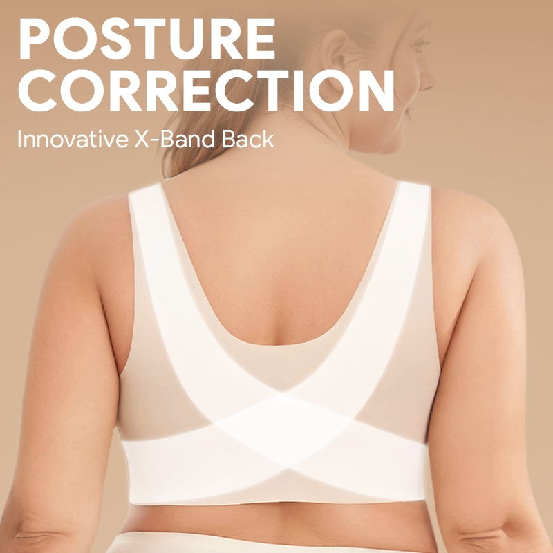 Pay 1 Get 3 - Seamless Front Buckle Cross Back Shaping Bra For Seniors