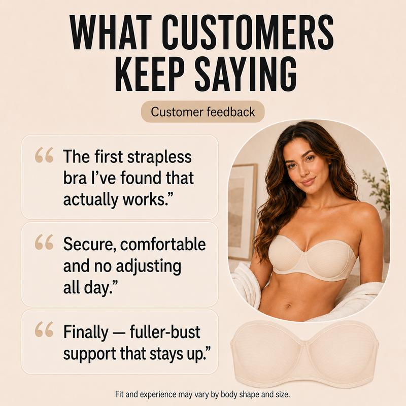 Pay 1 Get 3 - Women's Convertible Strapless Minimiser Bandeau Bra