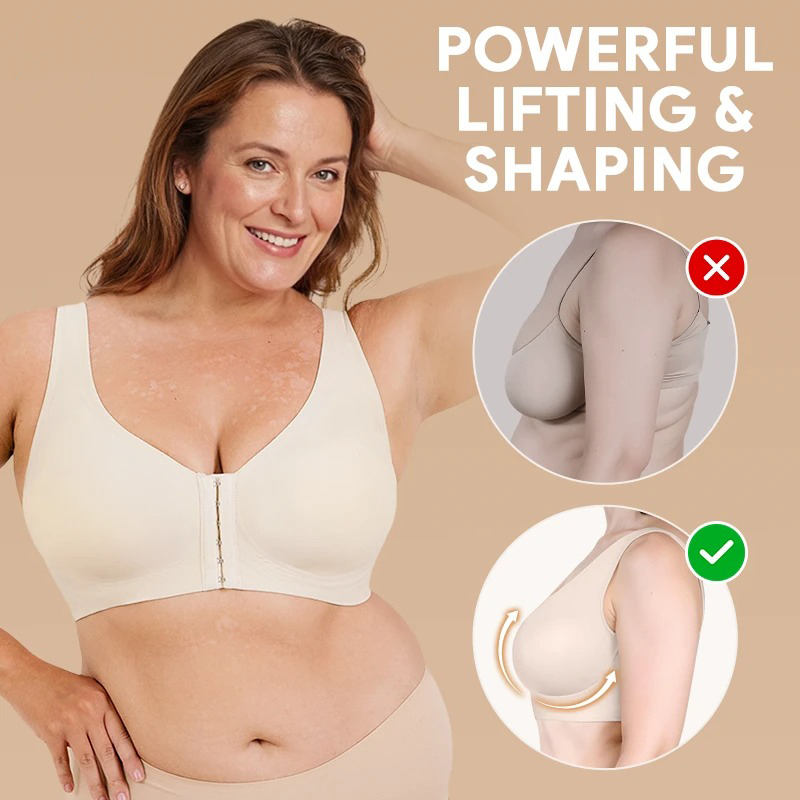 Pay 1 Get 3 - Seamless Front Buckle Cross Back Shaping Bra For Seniors