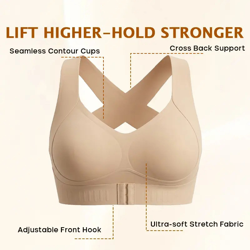 Pay 1 Get 3 - Cross Back Front Closure Wireless Posture Support Bra