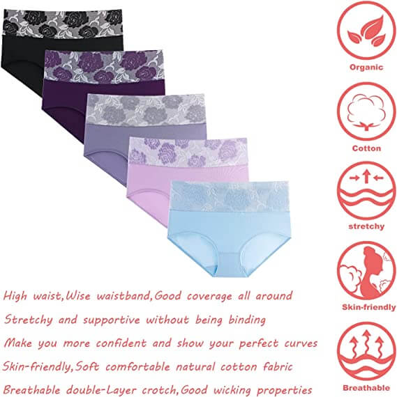 8 PACKSđ„High Waist Abdominal Abtibacterial Panties