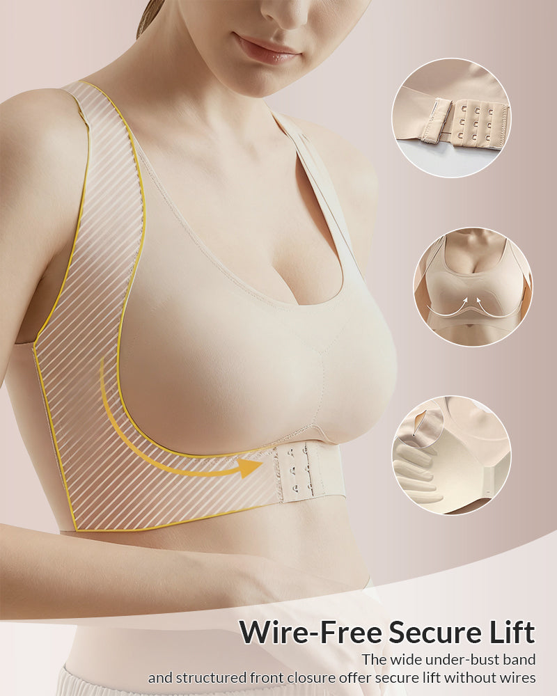 Pay 1 Get 2 - Front Closure Cross-Back Wireless Posture Bra
