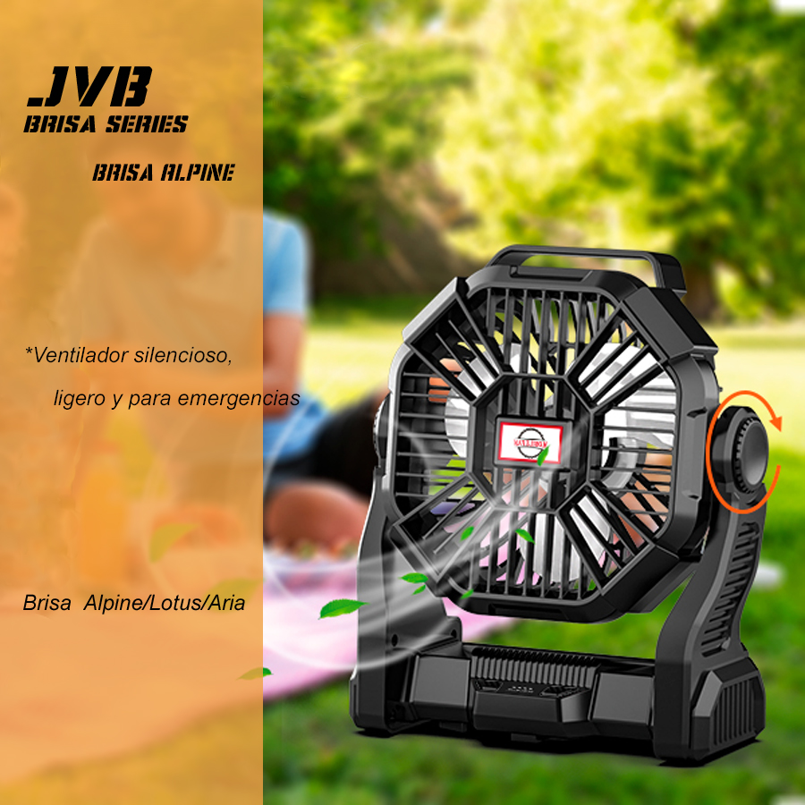 【Brisa Alpine】Ventilador Batería para Camping 10400mAh, Potente y Silencioso 4 Velocidades con Luz LED y Gancho, Ventilador Portátil USB Recargable para Tienda Caravana Exterior Viaje Sobremesa【¡ENVÍO GRATIS A TODO EL MUNDO! 🌎】-JVB's Adventure