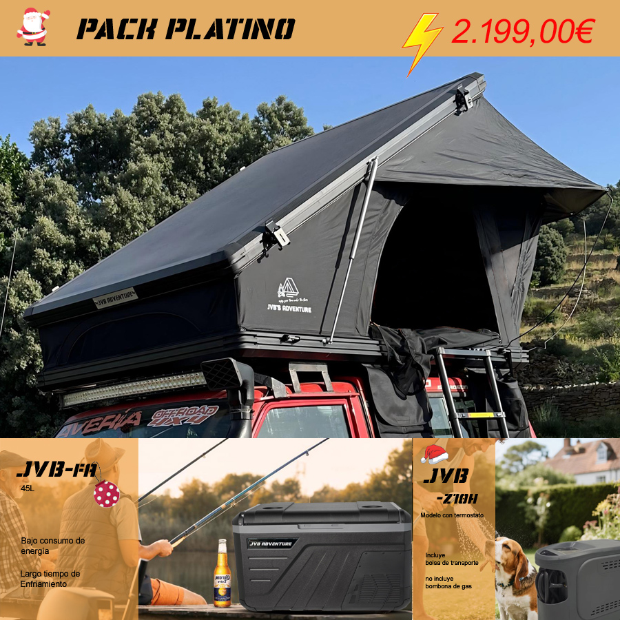 🎅【JVB Alps 】El más vendido con los mayores descuentos-Tienda de campaña con techo elevado triangular de aleación de aluminio, Plegado ultrarrápido + colchón reforzado incluido【¡Envío Gratis!】