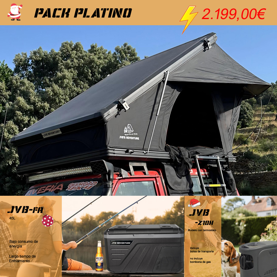 🎅【JVB Alps 】El más vendido con los mayores descuentos-Tienda de campaña con techo elevado triangular de aleación de aluminio, Plegado ultrarrápido + colchón reforzado incluido【¡Envío Gratis!】