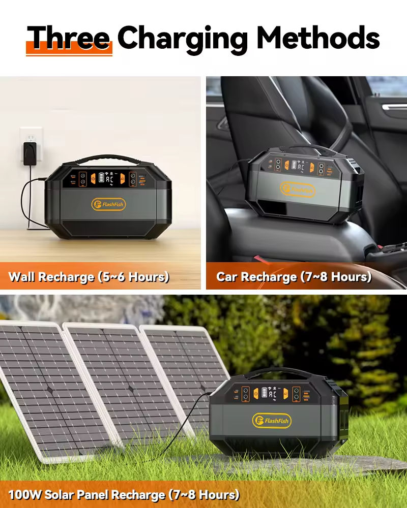Flashfish P56 299Wh 330W 78000mAh 110V 220V 240V Estación de energía solar portátil, generador solar, batería externa para exteriores, ideal para acampar