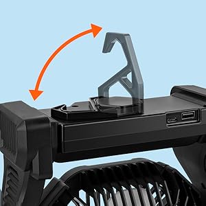 【Brisa Alpine】Ventilador Batería para Camping 10400mAh, Potente y Silencioso 4 Velocidades con Luz LED y Gancho, Ventilador Portátil USB Recargable para Tienda Caravana Exterior Viaje Sobremesa【¡ENVÍO GRATIS A TODO EL MUNDO! 🌎】-JVB's Adventure