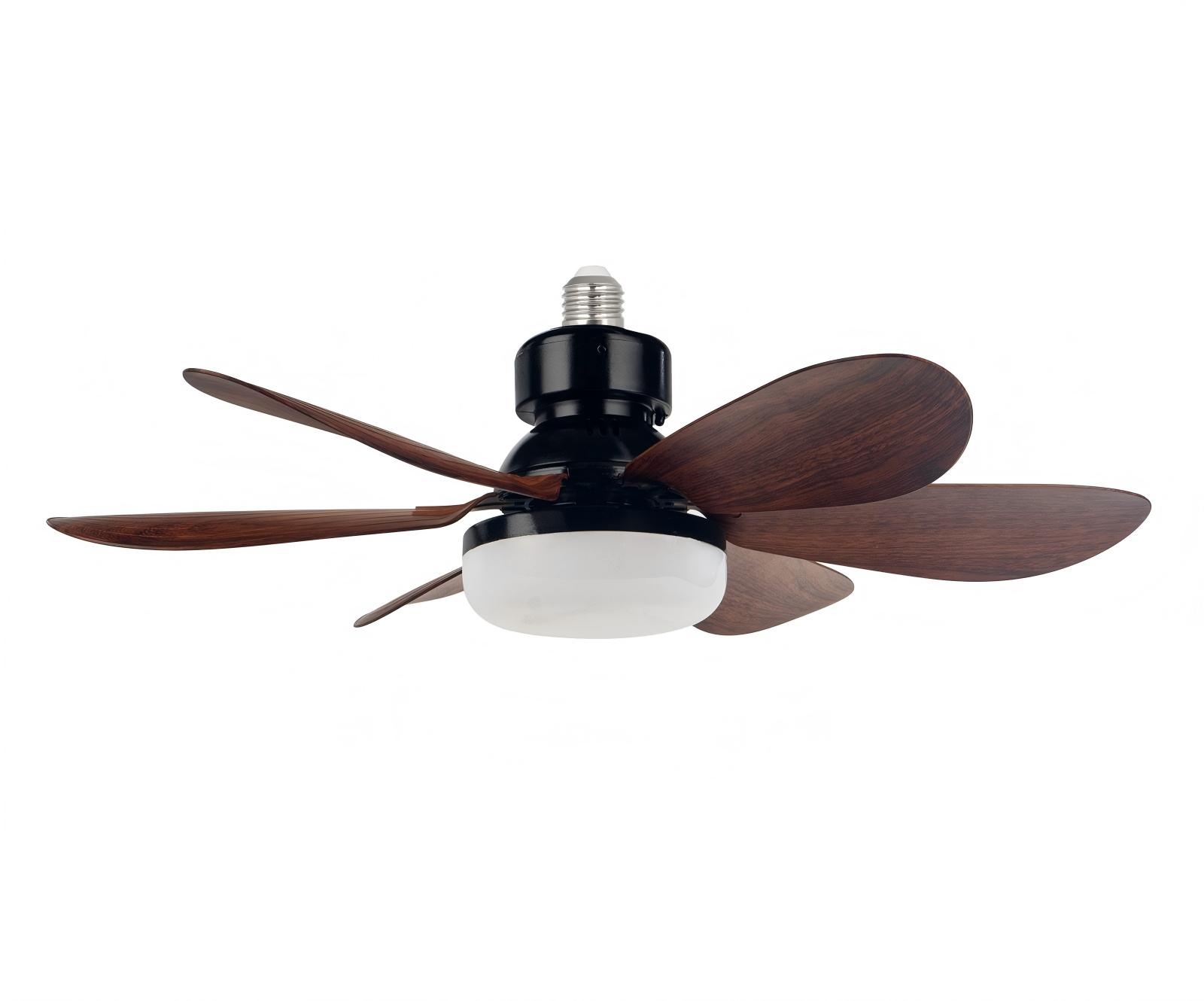 New LED Light Electric Ceiling Fan 3-Speed Dimmable Remote Control Hotel Outdoor Home RV Household Plastic White