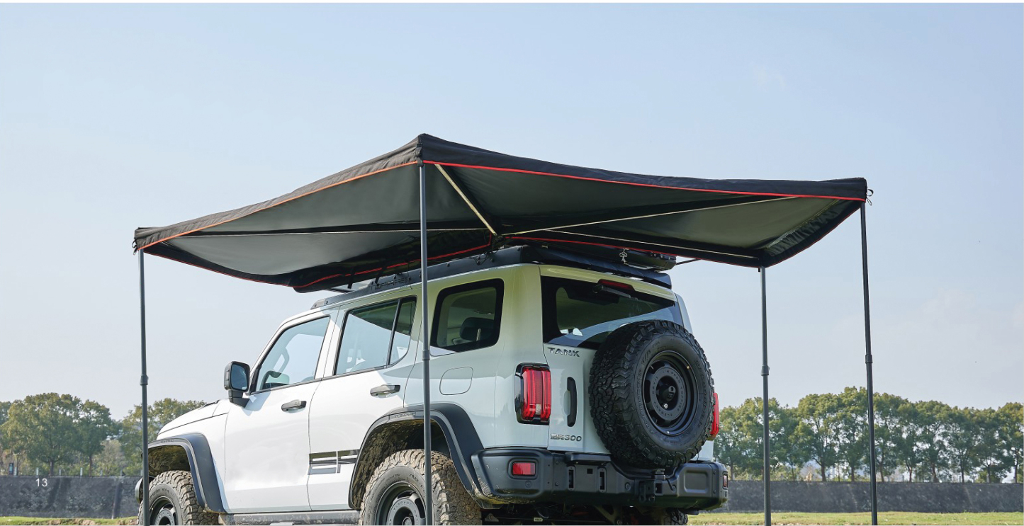 Toldo Lateral Coche 270º, Toldo Impermeable Vehículo, Oxford 600D, Marco Aluminio, para SUV Furgoneta, Camping Overland-JVB's Adventure
