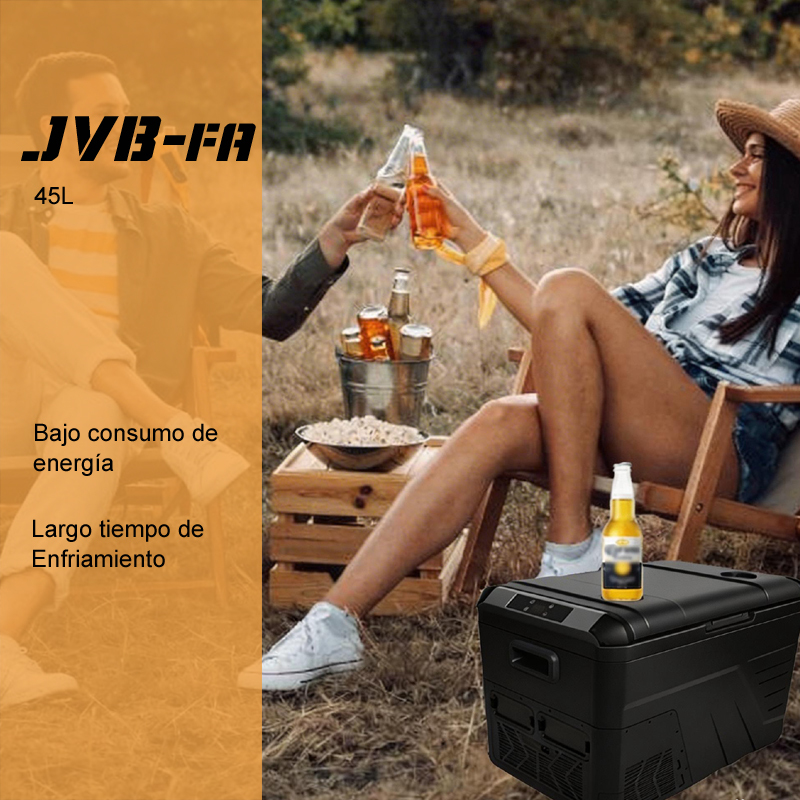 Refrigerador vehicular JVB-FR 45L: Capacidad extrema + Portabilidad