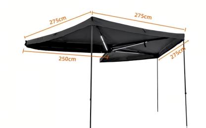 Toldo Lateral Coche 270º, Toldo Impermeable Vehículo, Oxford 600D, Marco Aluminio, para SUV Furgoneta, Camping Overland（Reserva 6-8 semanas）