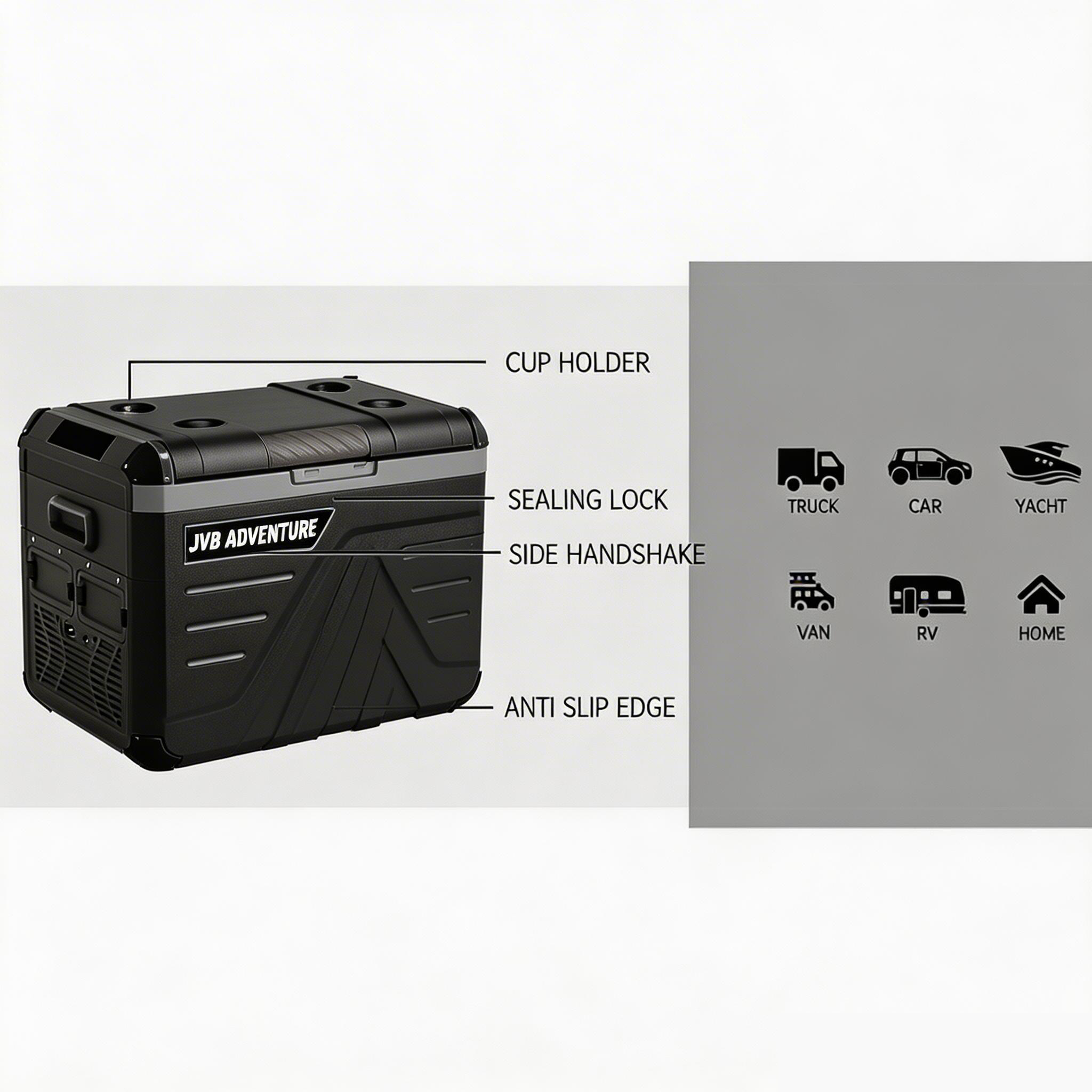 【JVB-FR】Gran capacidad de 45L, Refrigerador para vehículos