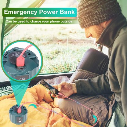 【Brisa Lotus】Ventilador colgante para tienda de campaña - Batería recargable de gran autonomía, portátil con luz LED, mando a distancia y USB - Incluye gancho, ideal para camping【¡ENVÍO GRATIS A TODO EL MUNDO! 🌎】-JVB's Adventure