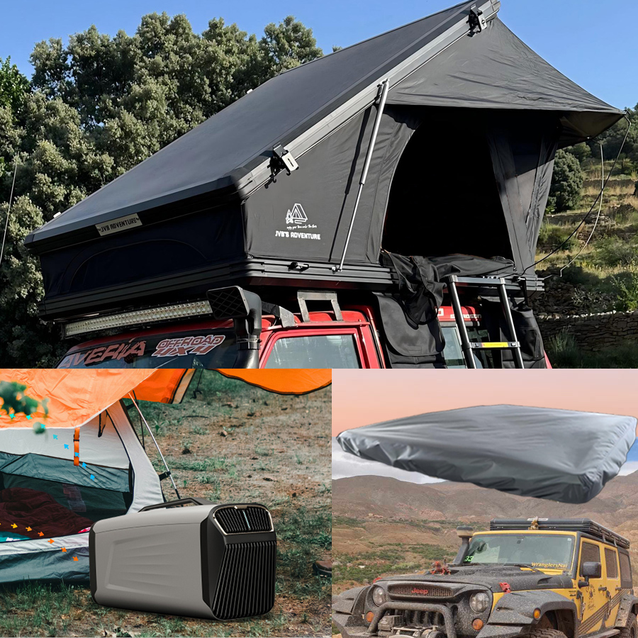 【JVB Alps】El más vendido con los mayores descuentos-Tienda de campaña con techo elevado triangular de aleación de aluminio, Plegado ultrarrápido + colchón reforzado incluido【¡Envío Gratis!】