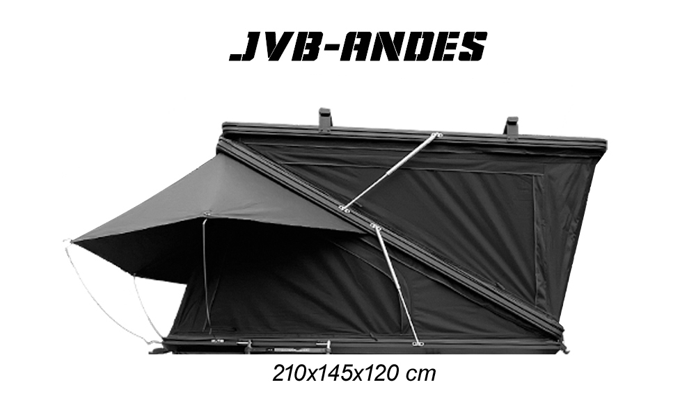 【JVB Andes】Diseño en Z-Tienda de Techo 4 Plazas - Caparazón Rígido · Instalación 30 segundos · Blackout 4 Estaciones · Impermeable UV · Aluminio SUV/Jeep/Pickup