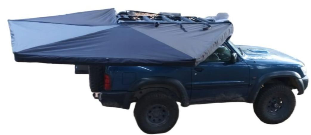 Toldo Lateral Coche 270º, Toldo Impermeable Vehículo, Oxford 600D, Marco Aluminio, para SUV Furgoneta, Camping Overland（Reserva 6-8 semanas）