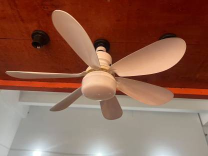 New LED Light Electric Ceiling Fan 3-Speed Dimmable Remote Control Hotel Outdoor Home RV Household Plastic White