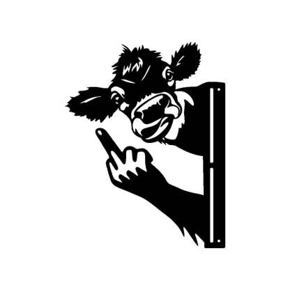 Peeping Middle Finger Animal Metal Sign - Yard Art Decor