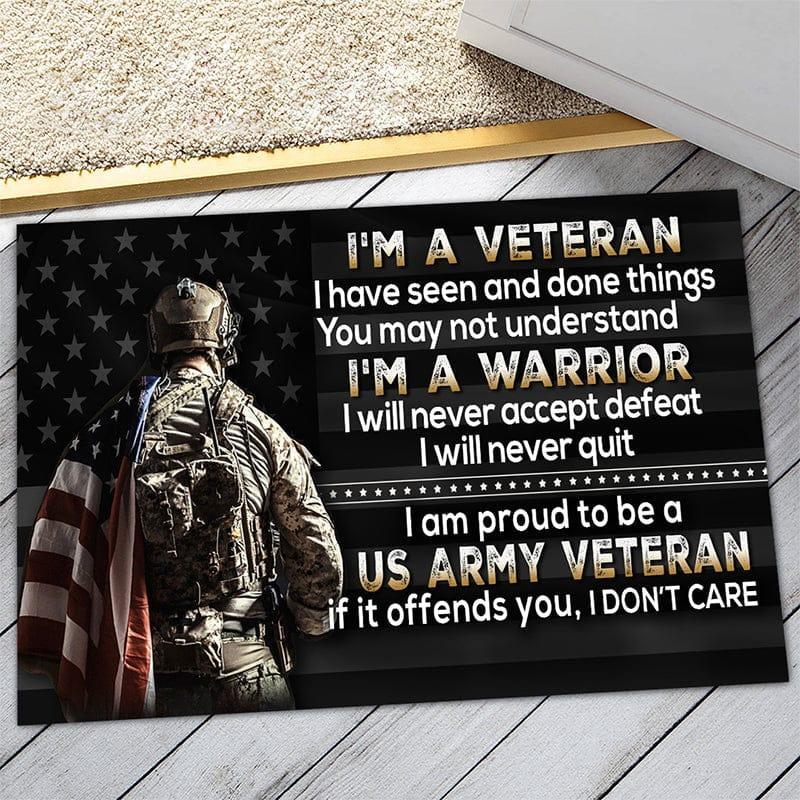 I Am A Warrior - Veteran - D326 - Doormat