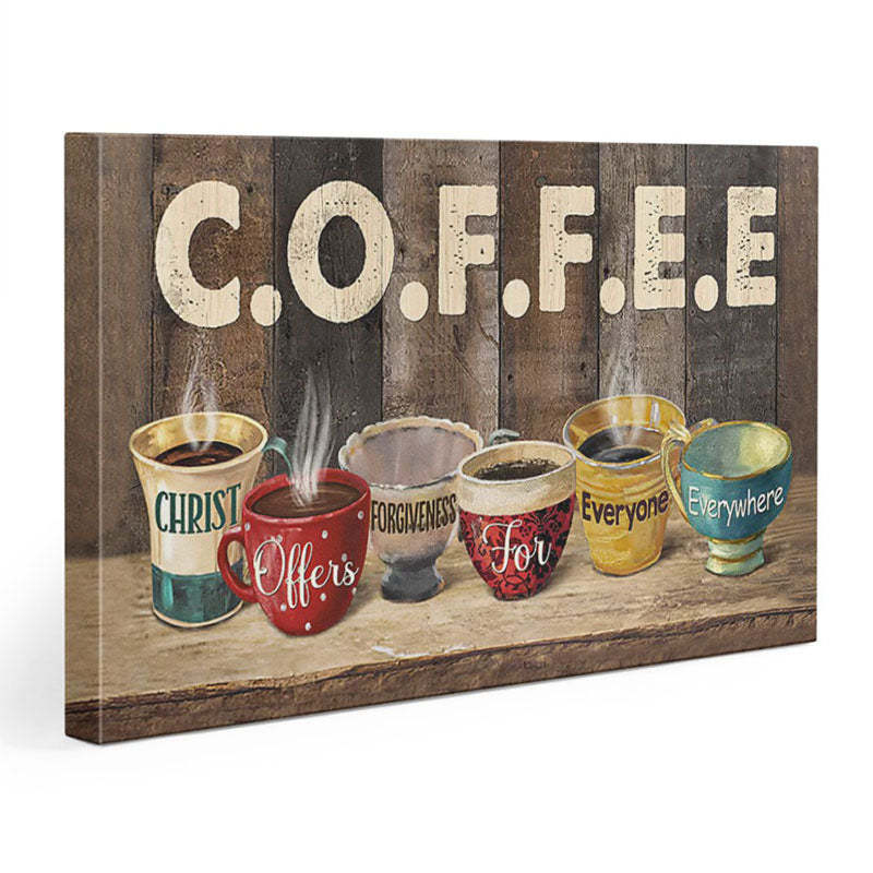 Coffee Christ Offers - D373 - Gallery Wrapped Canvas Prints